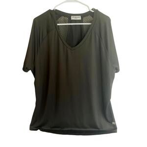 Aeropostale Plus Sz. 3X Sport Athleisure Top Workout Shirt Black Vented Shoulder